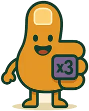 Triple Word Thumb, the Word Tiles mascot